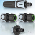 Schwarz-weißes granit gartenschlauch adapter basis anschluss-set mit grünen akzenten für 1/2 zoll anschlüsse