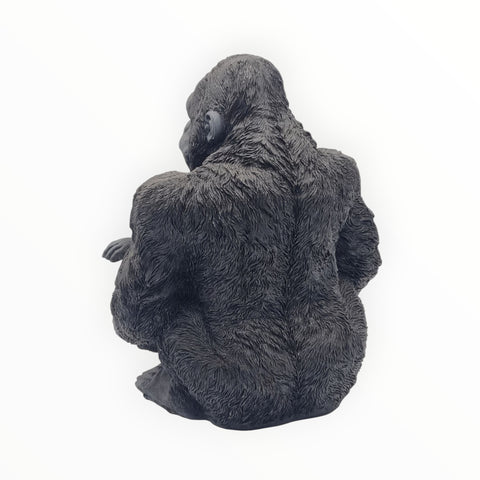 Gartenfigur Gorilla mit Baby 49cm