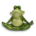 Ein glänzender grüner keramik yoga frosch 31,5x17,5x25,5 cm sitzt meditiert mit gekreuzten beinen