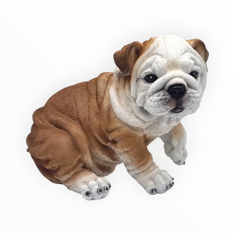 Gartenfigur Bulldogge sitzend