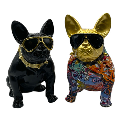 Bulldogge mit Brille klein