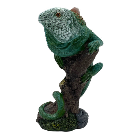Gartenfigur Leguan kletternd