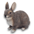 Detaillierte graue garten figur hase mit strukturierter felloptik und weißem bauch 40x20x34 cm