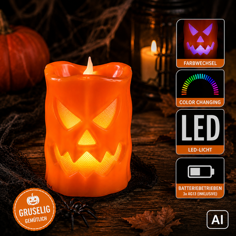LED-Kerze Halloween 6x9 cm