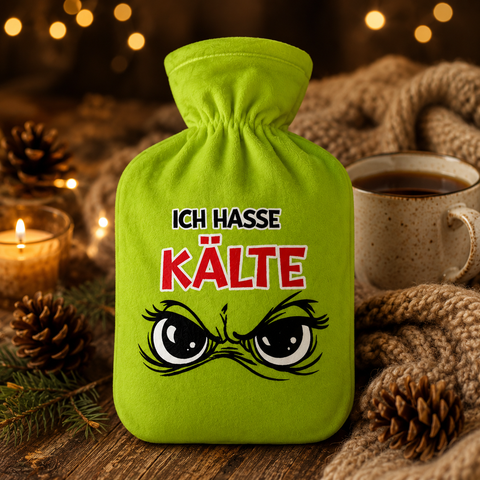 Wärmflasche 2 l inkl. Überzug "Festtagsmuffel"