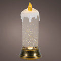 LED Wassersprenkler Kerze gold warmweiße LED 9.3x22.5cm