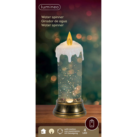 LED Wassersprenkler Kerze gold warmweiße LED 9.3x22.5cm