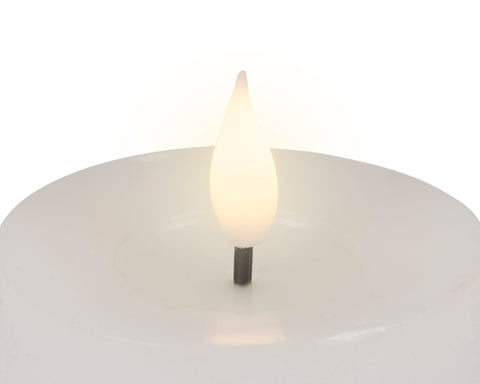 LED Echtwachskerze Flacker-Effekt weiß warmweiße LED 7.5x13.5cm