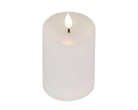 LED Echtwachskerze Flacker-Effekt weiß warmweiße LED 7.5x13.5cm