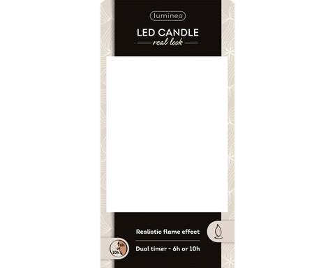 LED Echtwachskerze Flacker-Effekt weiß warmweiße LED 7.5x13.5cm