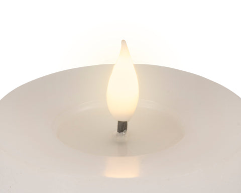 LED Echtwachskerze Flacker-Effekt weiß warmweiße LED 7.5x6cm