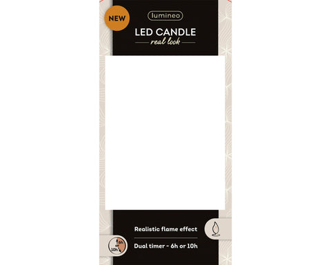 LED Echtwachskerze Flacker-Effekt creme warmweiße LED 7.5x13.5cm
