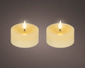LED Realistisches Docht-Teelicht wachs Flacker-Effekt creme warmweiße LED 7.5x6cm