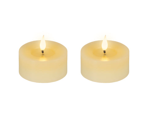 LED Realistisches Docht-Teelicht wachs Flacker-Effekt creme warmweiße LED 7.5x6cm
