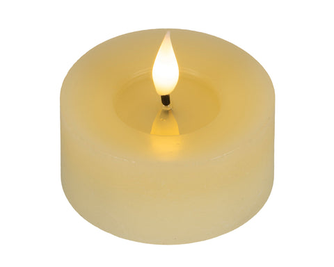 LED Realistisches Docht-Teelicht wachs Flacker-Effekt creme warmweiße LED 7.5x6cm