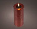 LED Echtwachskerze Flacker-Effekt ochsenblut warmweiße LED 7.5x20cm