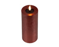 LED Echtwachskerze Flacker-Effekt ochsenblut warmweiße LED 7.5x20cm