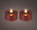 LED Echtwachskerze Flacker-Effekt ochsenblut warmweiße LED 7.5x6cm