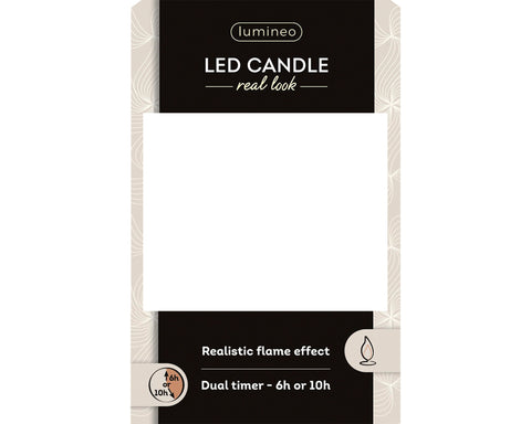 LED Echtwachskerze Flacker-Effekt hellgrau warmweiße LED 7.5x9.5cm