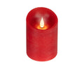 LED Echtwachskerze Flacker-Effekt rot warmweiße LED 7.5x10.5cm