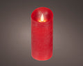 LED Echtwachskerze Flacker-Effekt rot warmweiße LED 7.5x17cm
