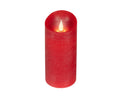 LED Echtwachskerze Flacker-Effekt rot warmweiße LED 7.5x17cm