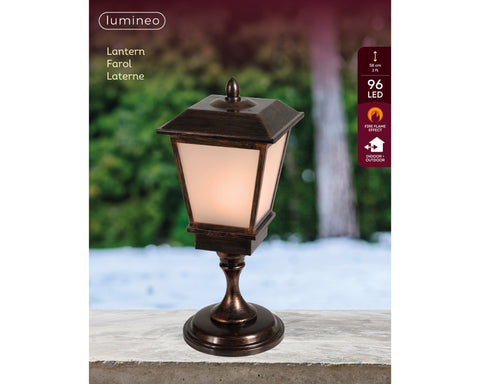 LED Laterne Flacker-Effekt Outdoor antikmessing 25x25x57.6cm
