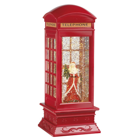 LED Wassersprenkler Telefonzelle rot warmweiße LED 11x11x27cm