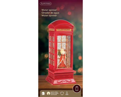 LED Wassersprenkler Telefonzelle rot warmweiße LED 11x11x27cm