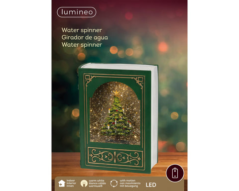 LED Wassersprenkler Buch Baum grün warmweiße LED 7x17x23.5cm