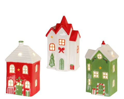 LED Haus Porzellan 12x10.2x22cm