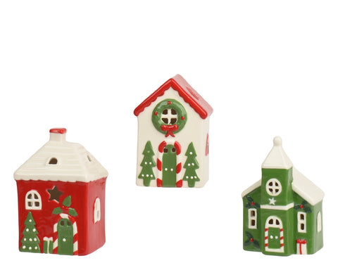 LED Haus Porzellan 7.4x6x12cm