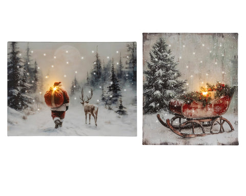 LED Bild Santa Flash-Effekt warmweiße & kaltweiße LED 1.5x38x28cm