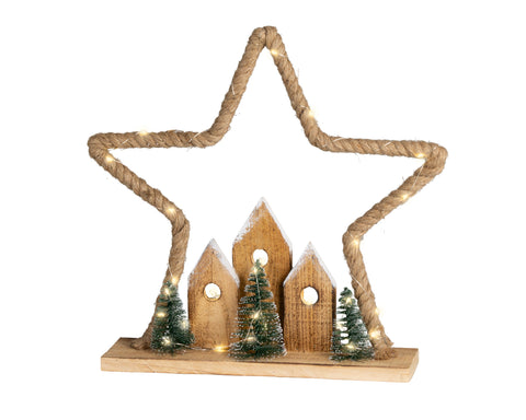 LED Tischlampe Jute natur warmweiße LED 8x40x39cm