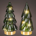 LED Baum Glas grün warmweiße LED 6x12.8cm