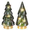LED Baum Glas grün warmweiße LED 6x12.8cm
