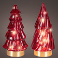 LED Baum Glas rot warmweiße LED 6x12.8cm