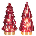 LED Baum Glas rot warmweiße LED 6x12.8cm