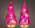 LED Baum Glas pink warmweiße LED 6x12.8cm