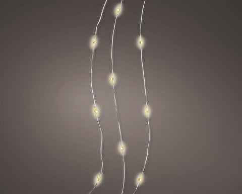 Feine mikro led strangbeleuchtung in warmweiß mit flexiblem draht für dauerbetrieb indoor geeignet