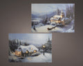 LED Bild Schneelandschaft klein warmweiße LED 1.5x38x28cm