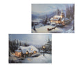 LED Bild Schneelandschaft klein warmweiße LED 1.5x38x28cm