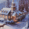 LED Bild Schneelandschaft klein warmweiße LED 1.5x38x28cm