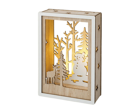 LED Szene Holz natur warmweiße LED 4x10x15cm
