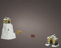 LED Szene Seilbahn warmweiße LED bunt 31.5x32.5x53cm