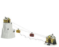 LED Szene Seilbahn warmweiße LED bunt 31.5x32.5x53cm