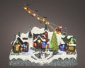 LED Szene Santa über Stadt bunt 32x17x27.5cm