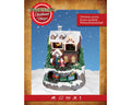 Lumineo led szene kleiner zug warmweiße leds mit beleuchteter miniatur weihnachtsdorfhaus und schneebedecktem dach