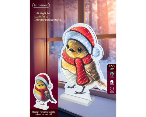 LED Infinity Vogel bunt 1.3x27x37cm