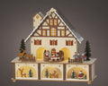 LED Szene Holz Haus mit Bewegung warmweiße LED 10x27x24.3cm